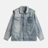 urban chic zip up denim jacket with waterwash finish 3329
