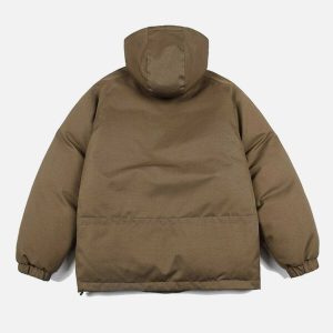 urban mesh pocket hooded coat   sleek & trendy design 6715
