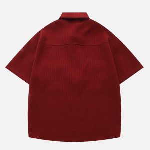 urban metal buckle shirts sleek short sleeve design 6329