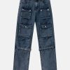 urban multipocket jeans sleek waterwashed design 6022