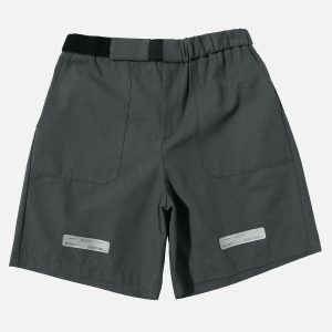 urban velcro belt shorts sleek design & streetwise appeal 4995