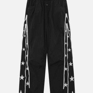 urban zip embellished baggy pants sleek & trendy fit 5420