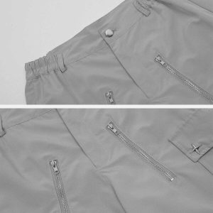 urban zip up flap pocket shorts   sleek & trendy design 5694