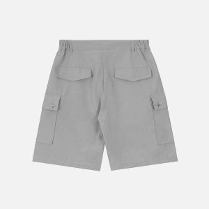 urban zip up flap pocket shorts   sleek & trendy design 7862