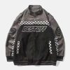 velvet checkerboard jacket   patchwork design urban icon 5099