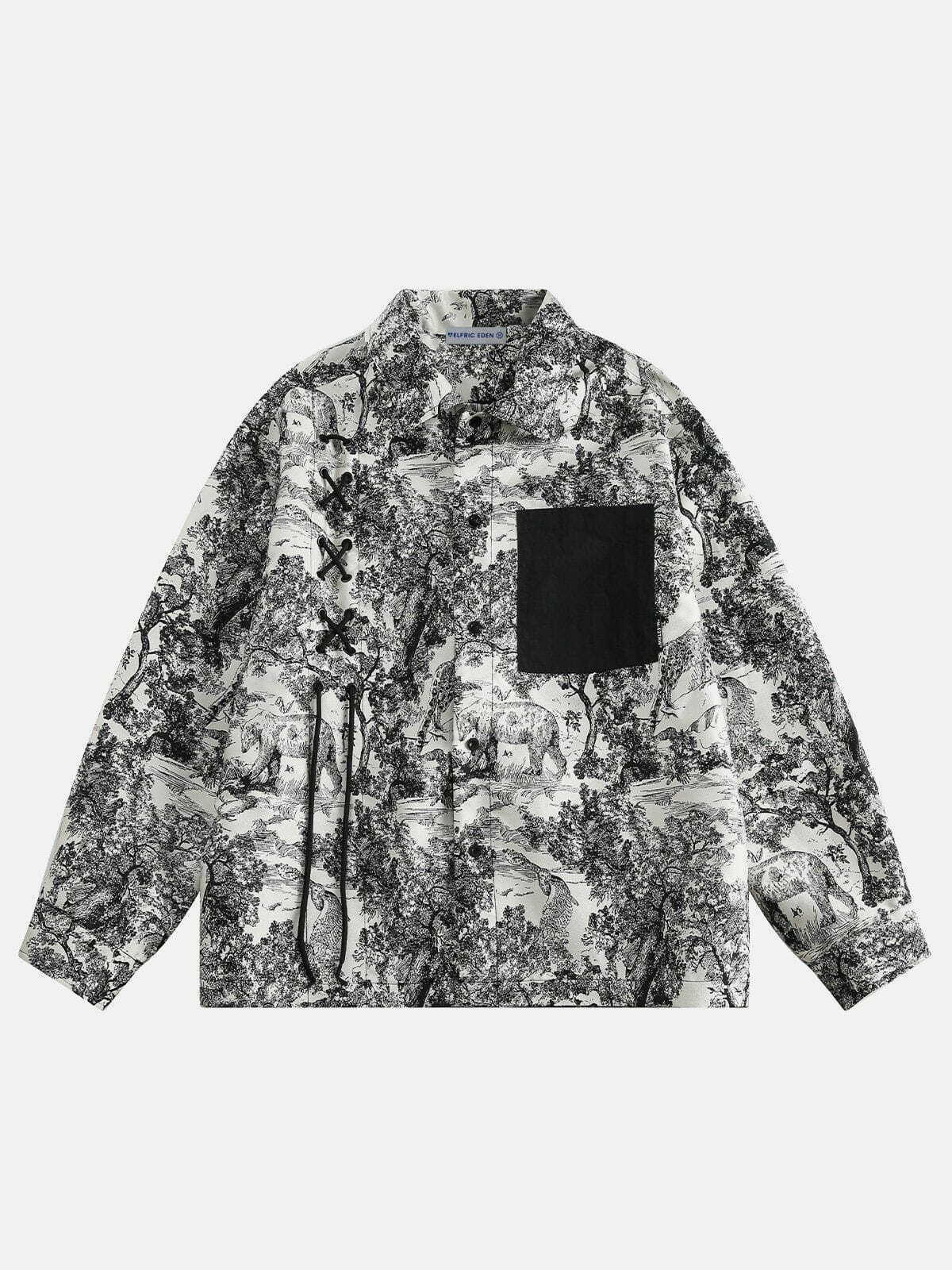 vibrant all over print shirt   youthful long sleeve design 6447