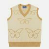 vibrant butterfly jacquard sweater vest 7306