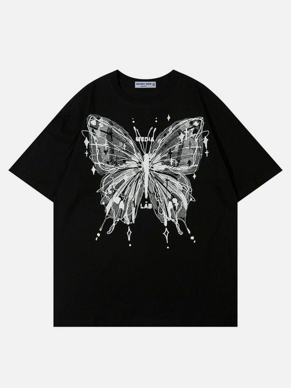 vibrant butterfly print tee   youthful streetwear 1819