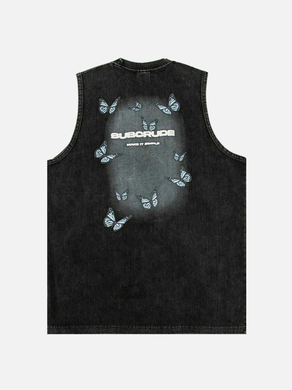 vibrant butterfly print vest 6648