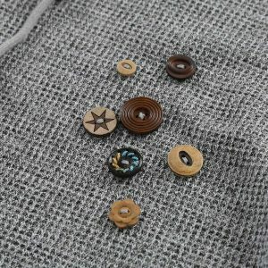 vibrant button decoration hoodie 6246