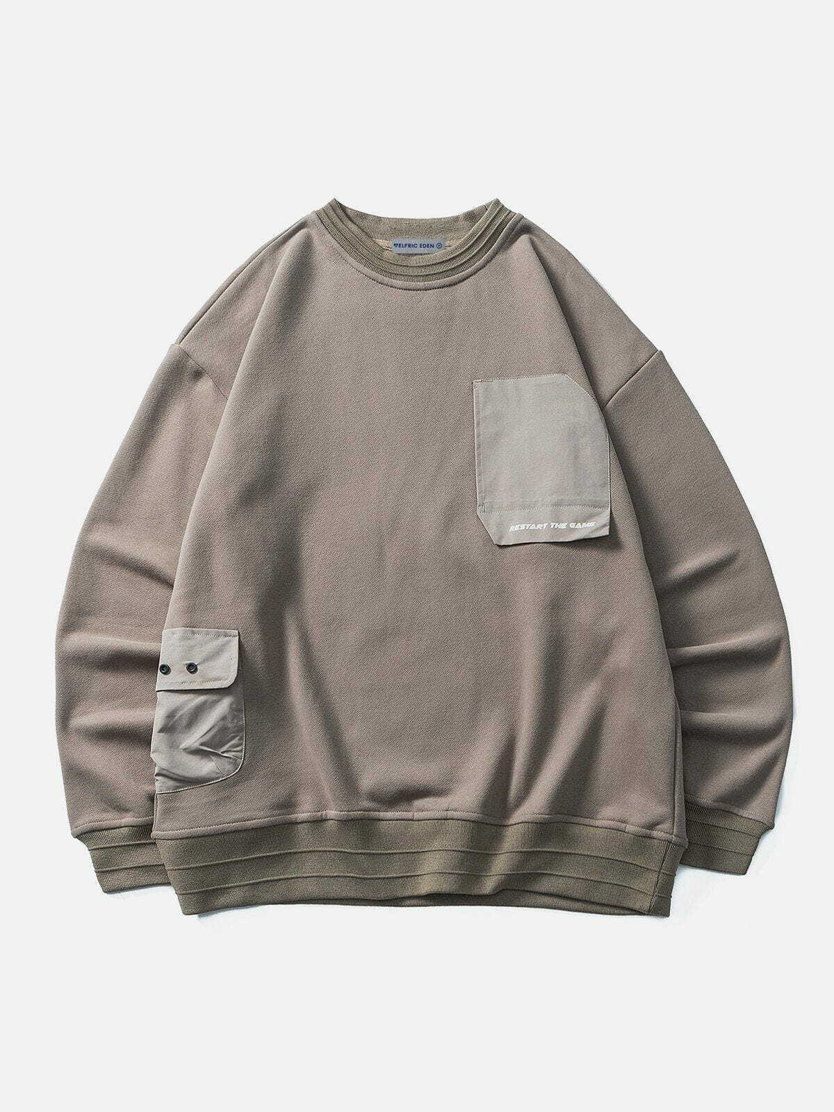 vibrant button pocket sweatshirt 5567