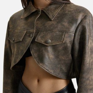 vibrant camouflage faux leather jacket urban streetwear 5589
