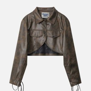 vibrant camouflage faux leather jacket urban streetwear 8022