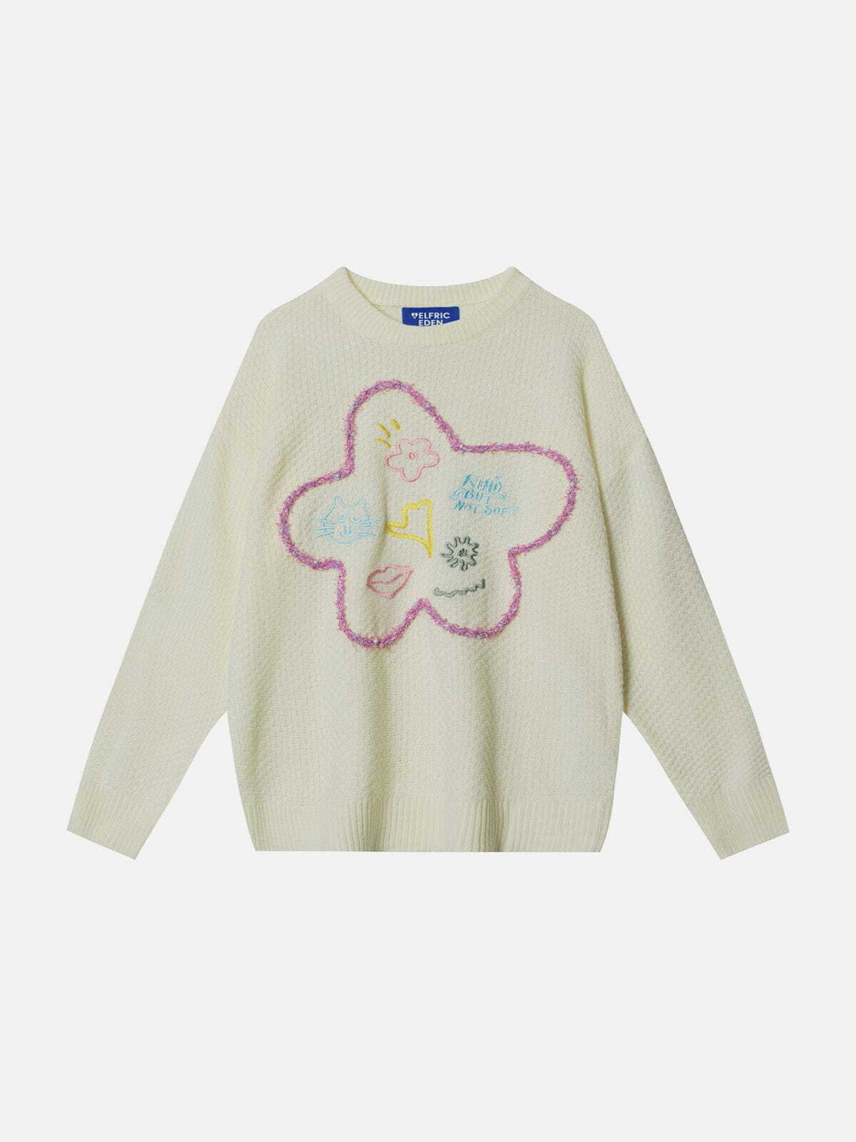 vibrant cartoon embroidery sweater urban chic 4884