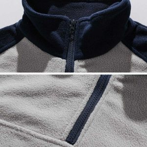 vibrant color block fleece sweatshirt   youthful urban appeal 8091