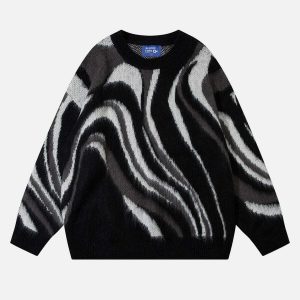 vibrant color block stripe sweater   youthful urban chic 1284