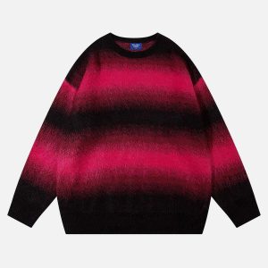 vibrant color block stripe sweater   youthful urban chic 6943