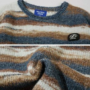 vibrant color block sweater edgy & retro streetwear 3980