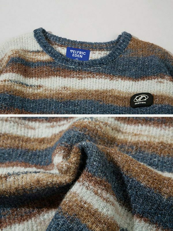 vibrant color block sweater edgy & retro streetwear 3980