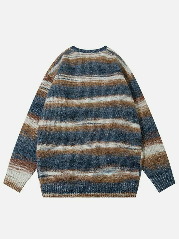 vibrant color block sweater edgy & retro streetwear 7638