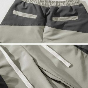 vibrant colorblock cargo shorts with large pockets 2858