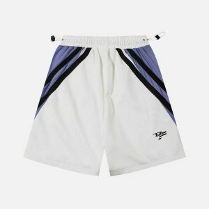vibrant colorblock stripes shorts 6412