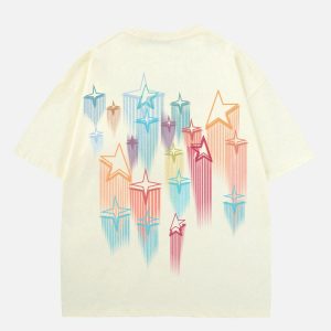 vibrant colorful meteor tee   youthful urban style 5556