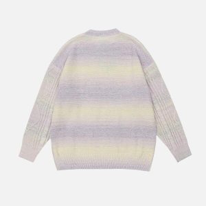 vibrant contrast rainbow sweater youthful streetwear icon 5040