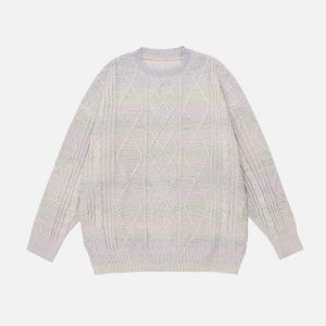 vibrant contrast rainbow sweater youthful streetwear icon 7886