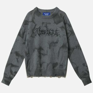 vibrant dip dye distressed sweater urban fashion 6340