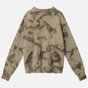 vibrant dip dye distressed sweater urban fashion 8565