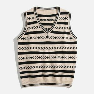 vibrant embroidered sweater vest urban statement 7425
