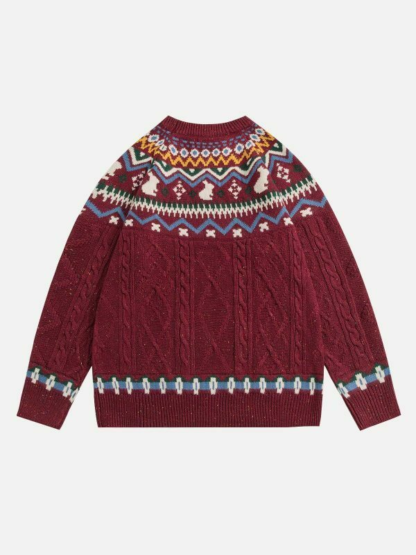 vibrant fair isle knit sweater urban fashion essential 1833