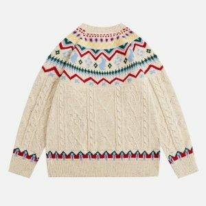 vibrant fair isle knit sweater urban fashion essential 6279