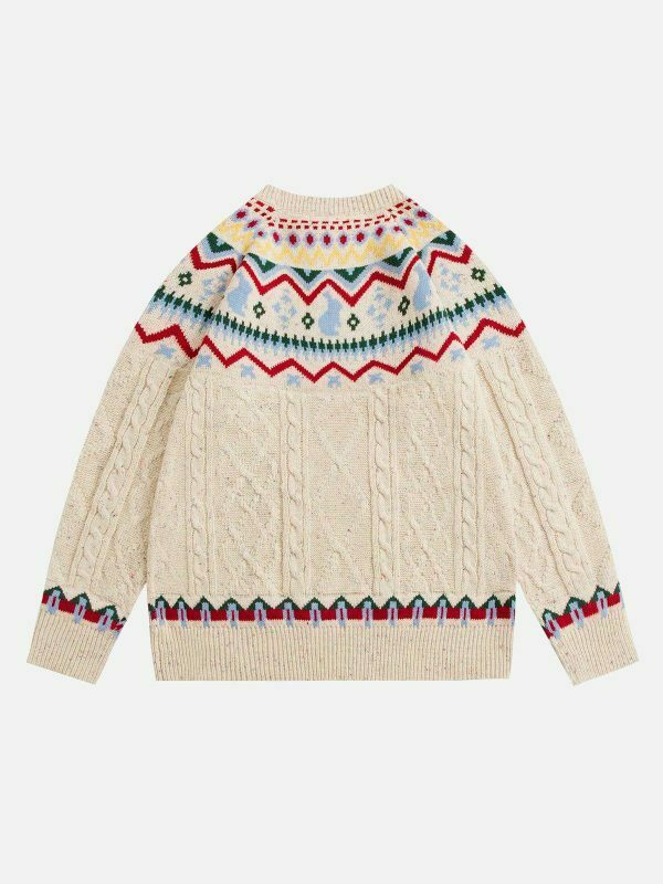 vibrant fair isle knit sweater urban fashion essential 6279