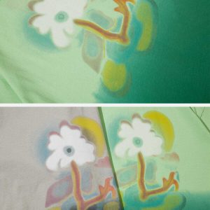 vibrant floral gradient tee   youthful & trendy design 4290