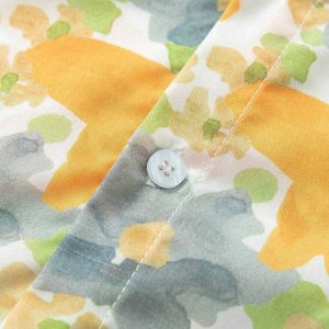 vibrant floral print shirt short sleeve & contrasting colors 2285