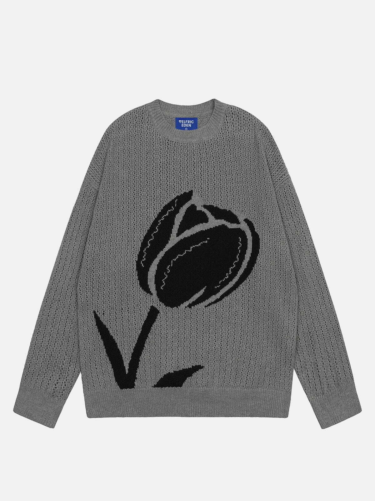 vibrant flower graphic sweater 7930