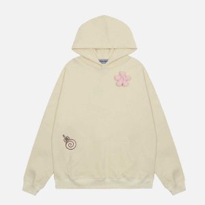vibrant flower lollipop hoodie   youthful streetwear charm 4260
