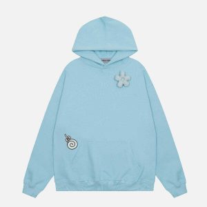 vibrant flower lollipop hoodie   youthful streetwear charm 7770