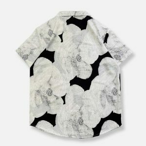 vibrant flower print shirt   youthful & trendy streetwear 1306