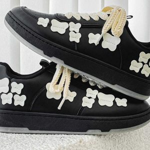 vibrant fluorescent butterfly skate shoes   y2k streetwear 6646