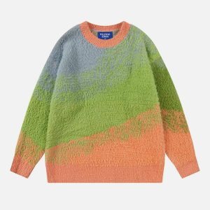 vibrant gradient sweater edgy & retro streetwear 1425