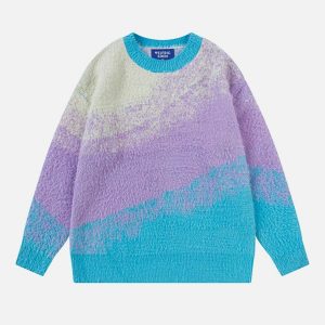 vibrant gradient sweater edgy & retro streetwear 8497
