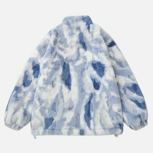 vibrant gradient tie dye fleece jacket 6444