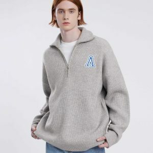 vibrant half zip turtleneck sweater urban chic 6295