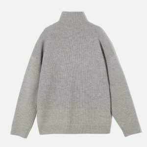 vibrant half zip turtleneck sweater urban chic 8591
