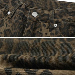 vibrant leopard print jeans   y2k streetwear icon 3214