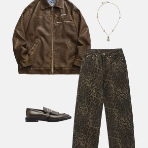 vibrant leopard print jeans   y2k streetwear icon 5233