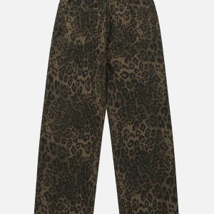 vibrant leopard print jeans   y2k streetwear icon 8744